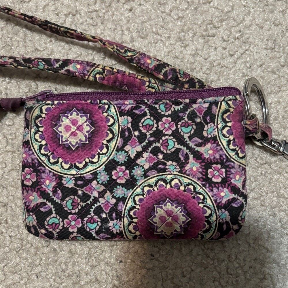 Vera Bradley Floral ID Holder with Lanyard - Purple and Pink - Picture 4 of 4